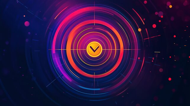 Gaming leaderboard featuring target icon highlighting the top player in vibrant colors and dynamic design