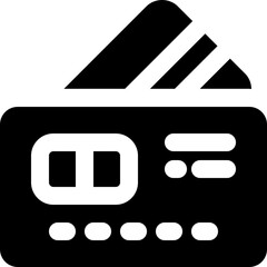 credit card glyph icon. Strong and solid vector icon for websites, mobile interfaces, presentations, and visual branding. High quality and easy to edit.
