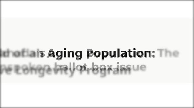 Mentioning aging population in media headlines. The problem of rising health and pension costs, labor shortages and growing pressure on social support systems. Fast-paced pages of online publications