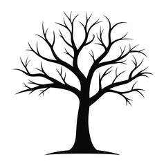 Obraz premium tree silhouette no leaves vector art