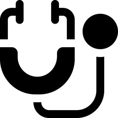 stethoscope glyph icon. Strong and solid vector icon for websites, mobile interfaces, presentations, and visual branding. High quality and easy to edit.