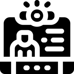 online meeting glyph icon. Strong and solid vector icon for websites, mobile interfaces, presentations, and visual branding. High quality and easy to edit.