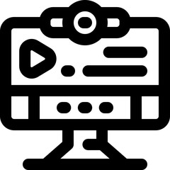 video conference line icon. Clean and minimalist vector icon for websites, mobile apps, presentations, and logos. Fully scalable and customizable for any project.