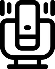 microphone line icon. Clean and minimalist vector icon for websites, mobile apps, presentations, and logos. Fully scalable and customizable for any project.