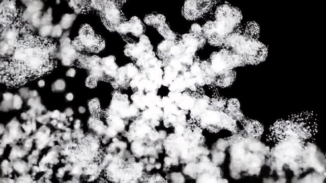 White Ink Exploding with Black Background.