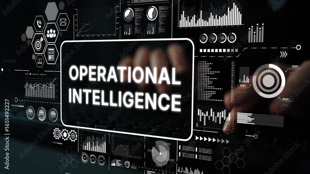 Aufkleber operational intelligence concept with data analysis, graphs, and digital elements in modern technolo