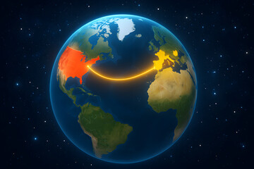 Global support: Ukraine and the USA on the world map