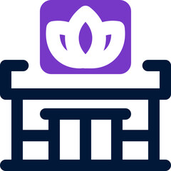 yoga center duotone icon. Sleek and modern vector icon for websites, mobile apps, marketing materials, and corporate design. Fully scalable and ready to use.