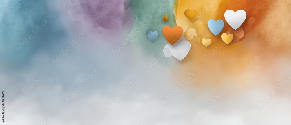 Aufkleber colorful watercolor style hybrid project workflow icons floating on a soft background for creative d