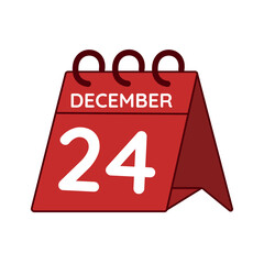 december 24 desk calendar vector on white background
Vector red calendar flat icon