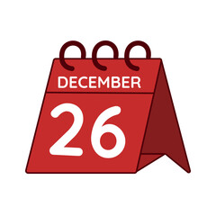 december 26 desk calendar vector on white background
Vector red calendar flat icon