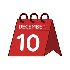 december 10 desk calendar vector on white background
Vector red calendar flat icon