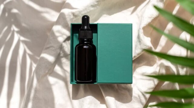 beauty cosmetic serum with glass bottle