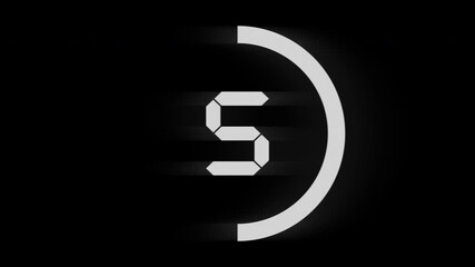 Abstract design of 10 second countdown glitch with a semicircular arc, suitable for digital marketing, technology, mathematics, and data analysis concepts. - Powered by Adobe