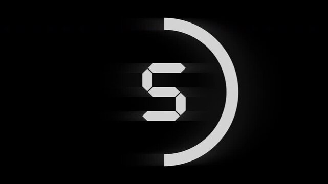 Abstract design of 10 second countdown glitch with a semicircular arc, suitable for digital marketing, technology, mathematics, and data analysis concepts.