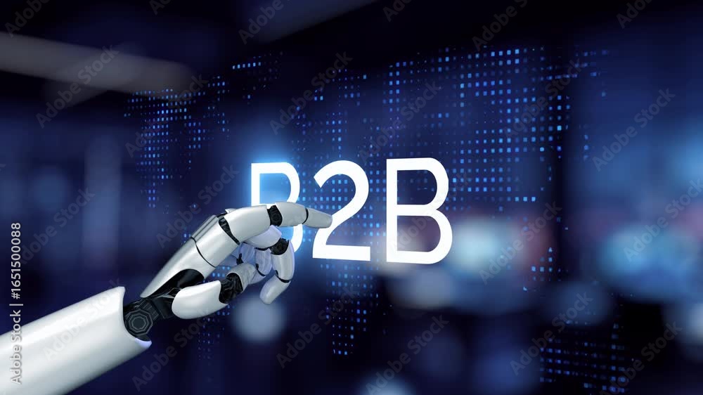 Poster ai-driven b2b strategy revolutionizing business operations through intelligent automation, real-time