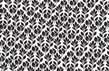 Floral Seamless Silhouette Pattern, Vector Illustration