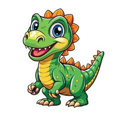 Cute cartoon dinosaur with playful expression illustrations