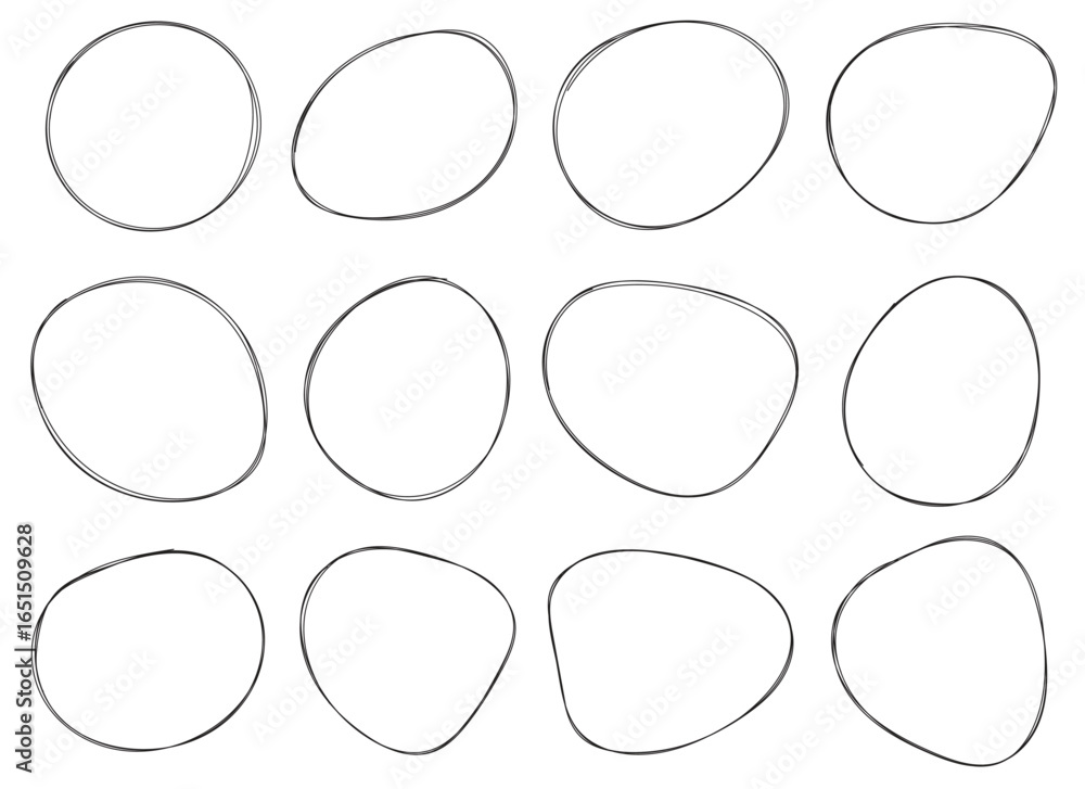 Poster this image showcases a collection of hand-drawn, irregular, and slightly abstract geometric shapes a