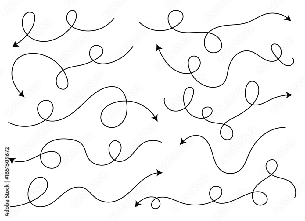 Poster a set of twelve decorative arrows are displayed in a pattern against a plain white background. each 