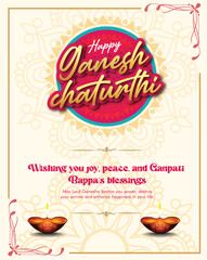 Naklejka na ściany i meble Lord Ganesha , Ganesh festival illustration of Lord Ganpati background for Ganesh Chaturthi festival of India