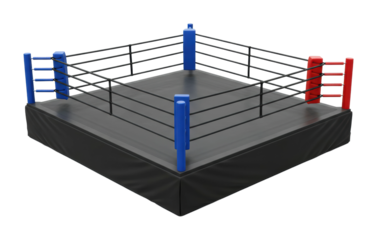 Exciting boxing match arena sports event indoor ring competitive environment captivating viewpoint sport concept isolated on transparent background