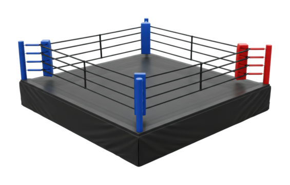 Exciting boxing match arena sports event indoor ring competitive environment captivating viewpoint sport concept isolated on transparent background