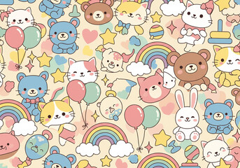 Obraz premium cute pattern animal