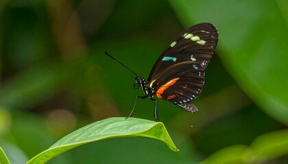 Obraz premium Vibrant butterfly on a leaf