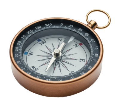 Navigating the wilderness compass usage in outdoor adventures nature exploration isolated on transparent background