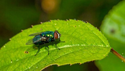 Naklejka premium Green fly on a leaf