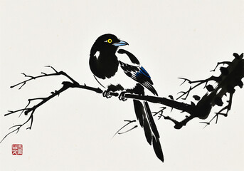 좋은 소식을 전하는 까치