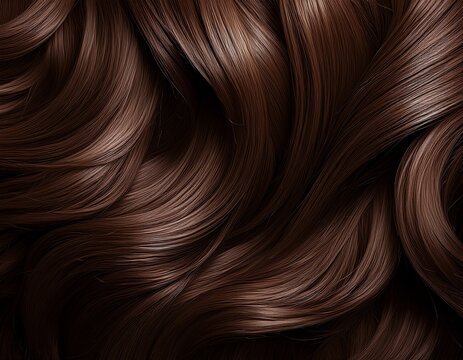 wavy dark brown hair texture seamless pattern beauty salon background for haircare branding wig extension product packaging cosmetics industry realistic curl design swatch color sample lux chic inspo