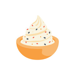 Whipped Cream in a Bowl with Sprinkles
