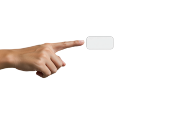 Interactive gesture demonstration digital space visual content minimalist environment engagement concept isolated on transparent background