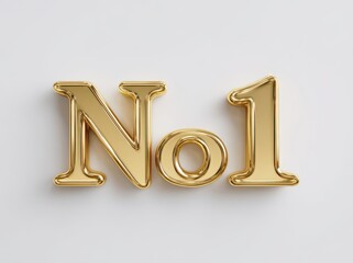 3D rendering of the word "No. 1" in golden color