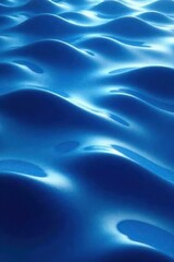 Obraz premium Reflective blue waves, undulating design, deep backdrop, liquid, shine, art