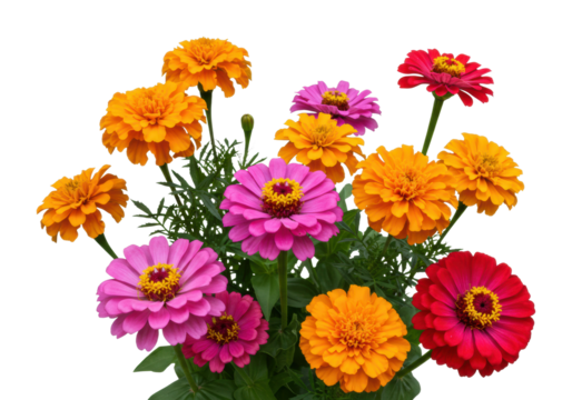 Colorful flower bouquet arrangement studio bright floral beauty isolated on transparent background