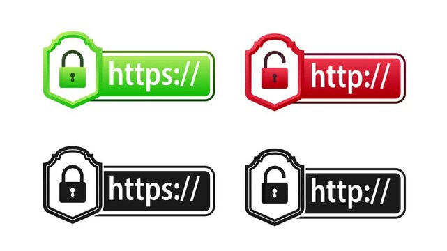 Http and https protocol security comparison with lock icons