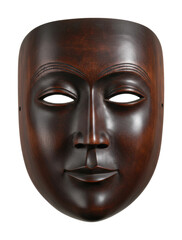 Cultural celebration featuring traditional wooden mask art natural setting artistic showcase unique perspective isolated on transparent background