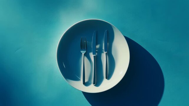 video on the plate there is a spoon and fork in the plate