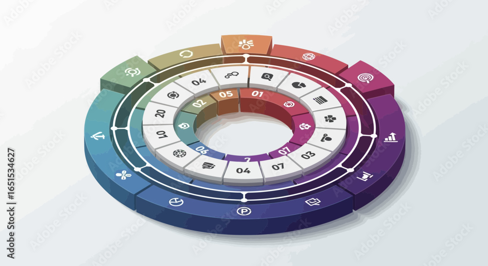 Poster modern colorful diagram presentation chart for data visualization infographic