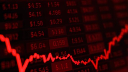 Dramatic red stock market crash chart with falling prices - Powered by Adobe