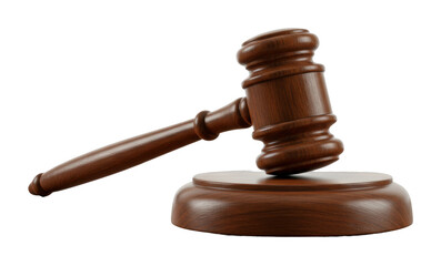 Legal proceedings action gavel courtroom professional setting justice concept isolated on transparent background