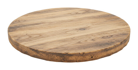 Rustic wooden serving board kitchen product natural light top home decor isolated on transparent background