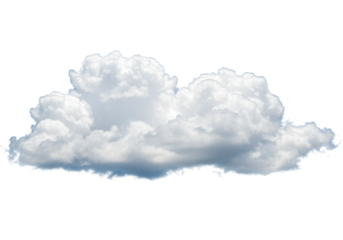 Fluffy cloud formation in the sky nature scene bright environment aerial atmospheric concept isolated on transparent background