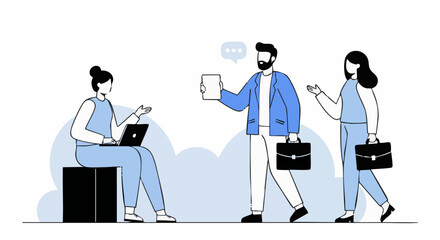 business man and woman in office