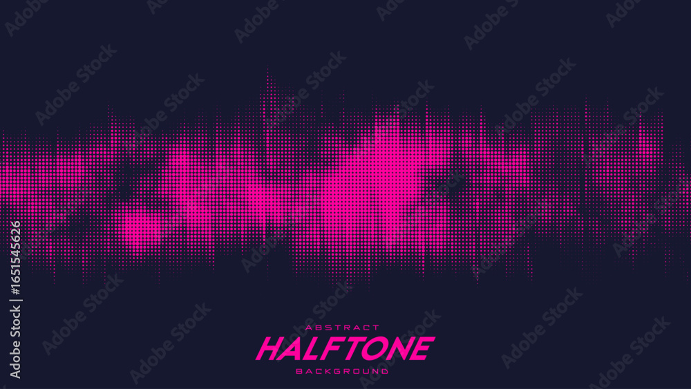Poster abstract vector torn red halftone sound wave. scrathed dotted texture element.
