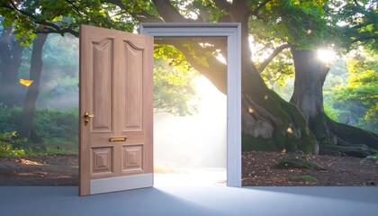 Open door to a vibrant forest