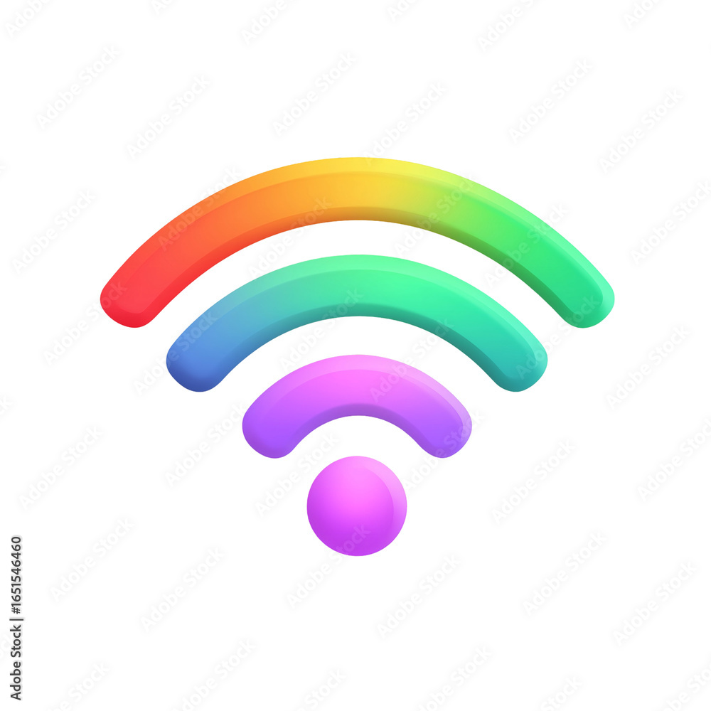 Poster colorful wifi signal illustration for internet connection technology isolated on transprint backgrou